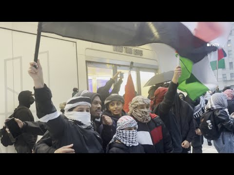 World Trade Center building entrance SHUT DOWN as Pro-Palestine Protesters attempt To Enter